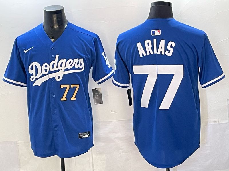Men 2026 Los Angeles Dodgers #77 Arias Blue Game Nike MLB Jersey style 02